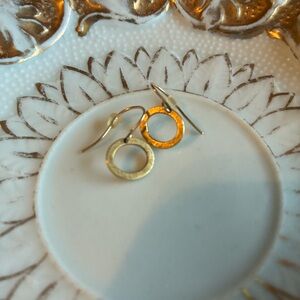 Gold Circle Drop Earrings - Women Jewelry